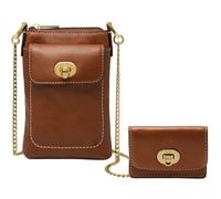 FOSSIL Sac téléphone portable marron en cuir pour femme - Harper Phone Bag 219398