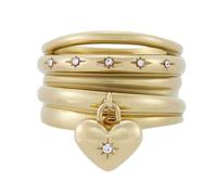 Fossil Sadie JF048347105 Bague en acier inoxydable doré pour femme