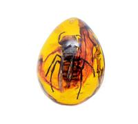 Fossile d'ambre avec insectes échantillons de pierres spécimens de cristal spécimen d'insecte pendentif d'ambre pendentif de bijoux de bricolage (Ambre-Abeille)