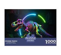 Fossiles de dinosaureses1000 Piece Jigsaw Puzzles for Adults and Kids Family Game Lumière néonFun and Challenging for Home Decoration Great Cadeau Idea38x26cm/1000pcs