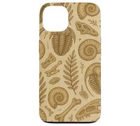 Fossils Ferns and Trilobites Sepia Pattern for Rockhounds Coque pour iPhone 13