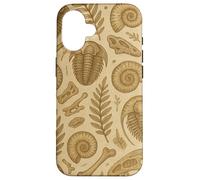 Fossils Ferns and Trilobites Sepia Pattern for Rockhounds Coque pour iPhone 16
