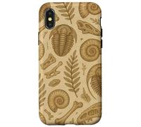 Fossils Ferns and Trilobites Sepia Pattern for Rockhounds Coque pour iPhone X/XS