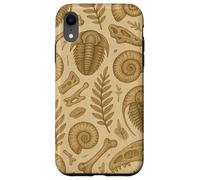 Fossils Ferns and Trilobites Sepia Pattern for Rockhounds Coque pour iPhone XR