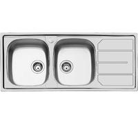 FOSTER 1812162 Lavabo 2 Baignoires SX Avec Égouttoir S1000 Std Inox 116 CM