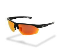 Foster Grant IRONMAN Crimson Crest lunettes de soleil unisex - monture blade noire, verres rouges polarisés, branches Ironflex, protection UV400, résistants aux rayures et aux chocs