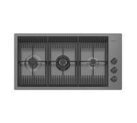 Foster Piano Milanello 3F Ft Gunmetal - 7680006 Plaque de cuisson Ã gaz EncastrÃ© | Acier inoxydable AISI 304 Gun MÃ©tal, Dimensions 803 x 513, Grilles en fonte, coprispartifiamma smaltati