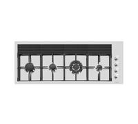 Foster Piano S4000 Linea 4F Ft Large Ra - 7284042 Plaque de cuisson Ã gaz Sur plan, Niveau plan | Acier inoxydable AISI 304 satinÃ©, Dimensions 1179x465, Grilles en fonte, coprispartifiamma smaltati