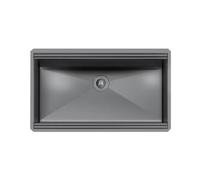 Foster Vasca Milanello 750 S/Top Gunmetal - 1034856 Évier Sous plan | Évier sous-plan de 79x47 cm, finition Gunmetal, 1 cuve, profondeur 200 mm, bonde et siphon inclus
