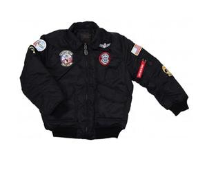 Fostex garments Blouson Aviateur Bombers B-52 TOP GUN Noir Enfant avec Porte Clé (14 ans)