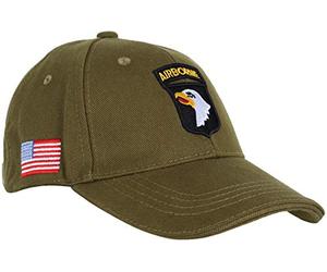 Fostex Garments Casquette de baseball « 101e division aéroportée » (infanterie parachutée des États-Unis), avec aigle hurlant, vert, Taille Unique