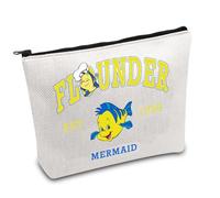 FOTAP Cadeau inspiré de la sirène Cadeau inspiré du royaume magique Cadeau Flet Est 1989 Pochette à fermeture éclair Personnages Cadeau pour amoureux, blanc, Flet