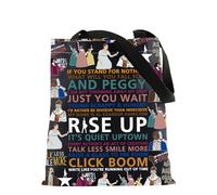 FOTAP Hamilton Sac fourre-tout avec citations de Hamilton, sac à bandoulière musical pour fans de Hamilton Broadway, cadeau musical Broadway, Rise Up Blk UK, 14.56INCHES