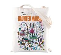 FOTAP Haunted Movie Inspire Gift Haunted Movie Lover Gift Halloween Party Gift Haunted Mansion Room Tote Bag, H Mansion T UK, 14.56INCH