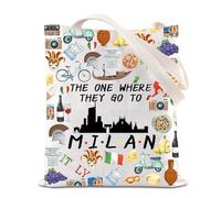 FOTAP Milan Trip Gift Milan Travel Tote Bag Italy Travel Gift Milan Travel Shoulder Bag Souvenir Cadeau Europe Voyage Sac à bandoulière, Milan Royaume-Uni, 14.56INCHES