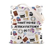 FOTAP Murder Tv Show Inspired Gift Jessica Fletcher Sac à main pour fan du mystère du - Cadeau pour les amateurs de thriller, What Would Uk2, INCHES