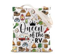 FOTAP Queen Of The RV Inspire Sac fourre-tout Cadeau de randonnée Sac à main Camping Sac à main en plein air Cadeau Weekend Prévisions Camping Merch, Queenrv Tuk