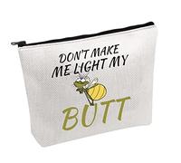 FOTAP Raymond Inspire Gift Ray Trousse de maquillage avec fermeture éclair Inscription Don't Make Me Light My Butt, blanc, Butt