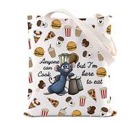 FOTAP Trousse de Maquillage avec Citation Remy, Cadeau Anyone Can Cook Citation Pixar Ratatouille Cadeau Remy Inspiré Zipper Pouch Mouse Chef Sac à cosmétiques, Blanc, Anyone Cook Fourre-Tout