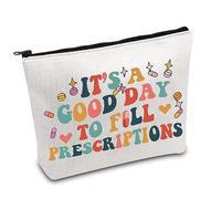 FOTAP Trousse de maquillage pour pharmacie - Cadeau de technicien de pharmacie - Cadeau de pharmacien - Cadeau de remise de diplôme - Trousse de survie - Trousse de toilette RX, blanc, Prescriptions