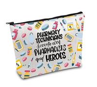 FOTAP Trousse de maquillage pour pharmacien - Cadeau pour techniciens - Sac à fermeture éclair RX - Cadeau de remerciement pour étudiant en pharmacie, blanc, Pharmaciens Techniciens