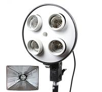 FOTGA 4 en 1 E27 Porte-Ampoule Lampe tête Prise de lumière Le Support pour Parapluie softbox