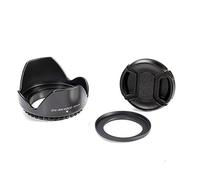 Fotga 52 MM forme de fleurs de pare-soleil + Snap-On Bouchon d'objectif pour Canon EOS M EF-M Objectif 18-55 mm