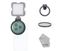FOTGA Adaptateur de filtre d'objectif à clipser avec filetage de 67 mm + CPL MC 67 mm pour iPhone 14 15 16 Pro Max, griffe pour microphone/lumière LED, antidérapant/anti-rayures