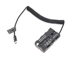 Fotga Batterie factice enroulée USB de type C USB-C vers NP-F550 décodée comme NP-F550/F570/F750/F960/F970 pour moniteur Power Atomos Ninja Shinobi Monitor, émetteur vidéo, caméscope, caméra BMPCC