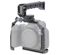 FOTGA Cage et poignée supérieure pour appareil photo Canon EOS R5 Mark II R5II, en alliage d'aluminium, avec rail OTAN et chaussure froide, plaque de dégagement rapide pour Arca