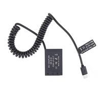 FOTGA Coupleur d'alimentation USB-C Type-C vers câble à Ressort LP-E17 à décodage Complet DR-E18 pour Appareil Photo Canon EOS RP 77D 200D Mark II 750D 760D 800D 850D ; Rebel T6i T6s T7i T8i