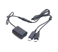 Fotga DC Power Cable Adapter for Dual USB Connector Power Bank to Decoded Dummy Battery NP-FZ100 for Sony A7III A7RIII A7SIII A9 ILCE-9 Camera