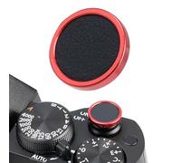 FOTGA Lot de 2 boutons de déclenchement en cuir PU souple pour appareil photo Fuji X-M5 X-T50 X100VI X-T5 X-T4 X-T3 X-T30 II X-E3, Nikon ZF DF, Leica M10 M9 M8 M7 (rouge et noir)