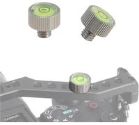 Fotga Lot de 2 mini niveaux à bulle horizontaux en acier inoxydable avec vis 6,35 mm - 20 pour appareil photo reflex numérique, poignée de cage d'appareil photo, appareil photo, prise de vue vidéo