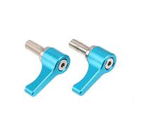 Fotga Lot de 2 vis moletées en métal M5 en forme de L pour rail Follow Focus de 15 mm (bleu)