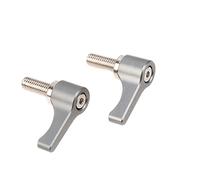 Fotga Lot de 2 vis moletées en métal M5 en forme de L pour rail Follow Focus de 15 mm (gris)