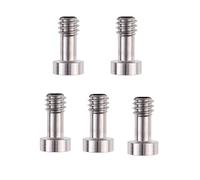 Fotga Lot de 5 kits de vis 1/4"-20 en acier inoxydable pour appareil photo reflex numérique DC DV Moniteur de champ Plaque à dégagement rapide Cage de caméra llen Douille plate