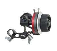 FOTGA Mini Follow Focus avec arrêts A/B et collier de serrage de tige de 15 mm, courroie de transmission et bras d'extension pour appareil photo reflex numérique/appareil photo sans miroir, cage