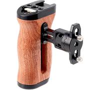 FOTGA Mini poignée latérale en bois, mini poignée latérale en bois, poignée en bois avec vis 1/4"-20 vis, support de chaussure froide pour cage d'appareil photo, appareil photo reflex numérique,
