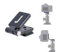 FOTGA Plaque de libération rapide universelle pliable en forme de L pour appareil photo reflex numérique 6,35 mm 9,5 mm Arca Swiss Mount Trépied Monopode, réglage à 90° d'une main
