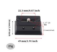 FOTGA-Plaque de trépied à dégagement rapide,petite plaque de caméra,pince rapide,plaque en PU pour DJI Ronin RS3 RS4,tête de trépied de caméra RS4 PRO - Type Increase #A