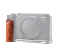 FOTGA Poignée latérale en bois en forme de L avec plaque à dégagement rapide pour appareil photo Fuji X-M5, support de plaque QR, compatible avec trépied standard Arca-Swiss, argenté
