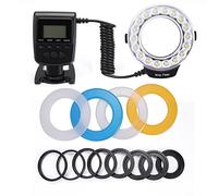 Fotga RF600D Anneau Flash Macro Anneau Lumineux dont 4 diffuseurs (Orange, Bleu, Oyster blanc, transparent) + 8 anneau adaptateur pour les appareils photo Canon, Nikon, Panasonic, Olympus SLR (adapté à 49mm, 52mm, 55mm, 58mm, 62mm, 67mm, 72mm, 77mm lentilles)