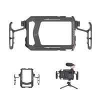 FOTGA Stabilisateur universel en aluminium pour smartphone avec poignées pour iPhone 16 15 14 Pro Max Samsung téléphone portable Vlog Live Stream enregistrement vidéo, support trépied griffe