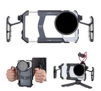 Fotga Stabilisateur universel pour smartphone avec poignées + filtre ND variable de 67 mm ND2 à ND400 pour iPhone Samsung téléphone portable Vlog Live Stream enregistrement vidéo