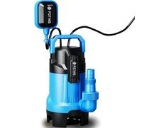 FOTING Pompe d’évacuation pour eaux chargées, Moteur 900W, Débit 28 000 L/h, Hauteur de refoulement max : 9 m, Profondeur d’immersion max : 7 m, Taille particules max : 38 mm