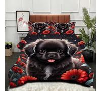 Fotmung Couette 240 x 260 cm Animation 3D Panda, Parure de lit 2 Personnes en Microfibre, Confortable Ensemble de Literie avec 1 Couette 240 x 260 cm et 2 Taie d'oreiller 65 x 65 cm-C385
