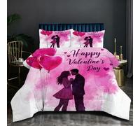 Fotmung Couette Carrée 200x200 cm Cœurs Colorés, Ensemble 3 Pièces Microfibre et Coton, 4 Saisons avec 2 Taies, Cadeau Parfait pour La Maison, Douceur et Légèreté pour Tous Les Jours L82-