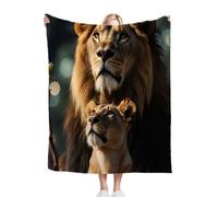 Fotmung Couverture en Flanelle Polaire Animaux 3D Lion, 130x150 Pratique pour Le Canapé Angle, Accessoire Élégant pour la Salle de Séjour, Léger et Respirant, Utilisable Quatre Saisons-B342