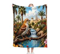 Fotmung Couverture en Flanelle Polaire Oiseau Coloré, 130x150 Pratique pour Le Canapé Angle, Accessoire Élégant pour la Salle de Séjour, Léger et Respirant, Utilisable Quatre Saisons R386